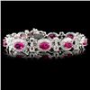 Image 1 : 18K Gold 10.70ct Ruby & 1.74ct Diamond Bracelet