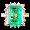 Image 1 : 18K Gold 4.00ct Emerald & 1.00ctw Diamond Ring