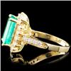 Image 3 : 18K Gold 4.00ct Emerald & 1.00ctw Diamond Ring