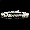 Image 1 : 14K Gold 4.88ct Peridot & 0.25ctw Diamond Bracelet