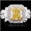 Image 1 : 18K Gold 3.39ctw Fancy Color Diamond Ring