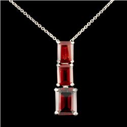 14K Gold 4.65ctw Garnet Pendant