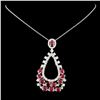 Image 2 : 18K Gold 5.95ct Ruby and 1.66ctw Diamond Pendant