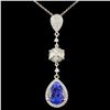 Image 1 : 18K Gold 3.51ct Tanzanite & 0.56ctw Diamond Pendan