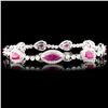 Image 1 : 18K Gold 4.90ctw Ruby & 1.57ctw Diamond Bracelet