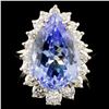 Image 1 : 14K Gold 7.07ct Tanzanite & 1.01ctw Diamond Ring