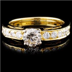 18K Yellow Gold 0.99ctw Diamond Ring