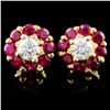 Image 1 : 18K Yellow Gold 1.30ct Ruby & 0.49ct Diamond Earri