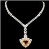 Image 1 : 18K Gold 11.46ct Sapphire & 5.27ctw Diamond Neckla
