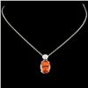 Image 2 : 14K Gold 3.55ct Spessartite Garnet & 0.13ctw Diamo