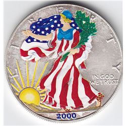 2000 USA Fine 1 Oz. Silver Liberty - Painted - NO TAX