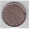 Image 1 : 1941 -C Newfoundland Silver 5-Cent Coin, ICCS Graded EF-40
