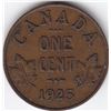 Image 1 : 1925 Canada Small One Cent Coin - F / F+