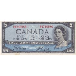 1954 Bank of Canada $5 Devil's Face Bank Note - EF