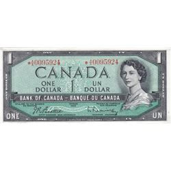 1954 Bank of Canada Replacement $1 Bank Note - Modified - AU