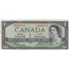 Image 1 : 1954 Bank of Canada $1 Devil's Face Bank Note - VG