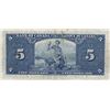 Image 2 : 1937 Bank of Canada $5 Bank NoteVF+