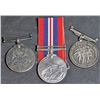 Image 1 : 3 Canadian Silver WWII Military Service Medals With 1 Ribbon