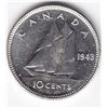 Image 1 : 1943 Canada Silver 10-Cent Dime Coin - Uncirculated, MS-64