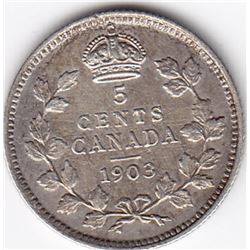 1903 Canada Silver 5-Cent Coin - VF-30