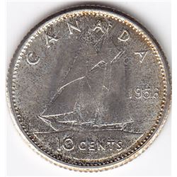 1956 Canada Silver 10-Cent Dime Coin - Uncirculated (MS-64)