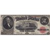 Image 1 : 1917 USA $2 Two Dollar Bank Note - Large Bill - Fine + - Red Seal