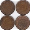 Image 1 : 4 Canada Large One Cent Coins - 1911-1914 - VF+ - Almost Uncirculated