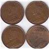 Image 2 : 4 Canada Large One Cent Coins - 1911-1914 - VF+ - Almost Uncirculated