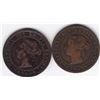 Image 2 : 1881 & 1882-H Canada Victoria Large One Cent Coin - Fine/Fine+