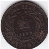 Image 1 : 1890 Newfoundland Canada One Cent Coin - VF/EF