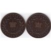 Image 1 : 1894 & 1896 Newfoundland One Cent Coins - VG - Fine
