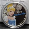 Image 1 : 2015 New Zealand $2 Niue Fine Silver 1 Oz. Disney Princess Coin - Cinderella - NO TAX