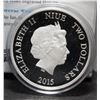Image 2 : 2015 New Zealand $2 Niue Fine Silver 1 Oz. Disney Princess Coin - Cinderella - NO TAX