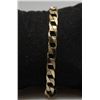 Image 1 : 10 Kt Yellow Gold Detail & Polished Link Bracelet - 8" - 9.9 Grams
