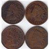 4 USA Small-Cent Penny Coins - 1886, 1891, 1894, 1902