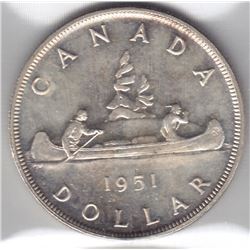 1951 Canada ICCS Graded Silver $1 Dollar Coin - MS-64, ARNPRIOR