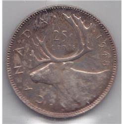 1948 Canada ICCS Graded Silver 25-Cent Half Dollar Coin - MS-63