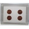 Image 2 : 1960 USA 1-Cent Coin Set In Display Case -4 Coins - Mints