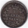 Image 1 : 1874 LD Canada Silver 5-Cent Coin - VG-8