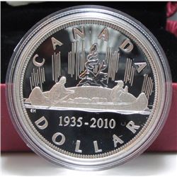 2010 Canada Limited Edition Proof Silver Dollar - 75th Anniversary of Canada's Voyageur Silver Dolla