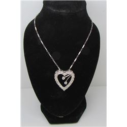 14 Kt White Gold & Diamond Heart Pendant - 1.29 CTW - 16" Chain - Appraised