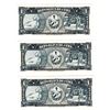 Image 2 : 3 Consecutive 1957 Cuba 1 Peso Bank Notes - UNC