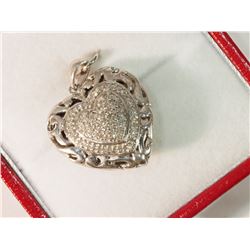 #10-STERLING SILVER DIAMOND(0.25CT) HEART-SHAPED