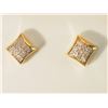 Image 1 : #16-STERLING SILVER GOLD PLATED DIAMOND EARRINGS