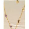 Image 1 : #17-STERLING SILVER GOLD PLATED GEMSTONE NECKLACE