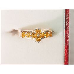 #21-STERLING SILVER CITRINE RING W/ COA SIZE 6.5