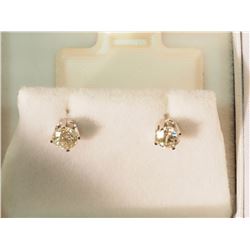 #28-14K GOLD DIAMOND(0.60CT) EARRINGS W/ COA