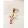 Image 1 : #31-14K GOLD PINK SAPPHIRE(0.70CT) & DIAMOND CROSS