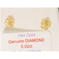 #37-14K GOLD DIAMOND EARRINGS