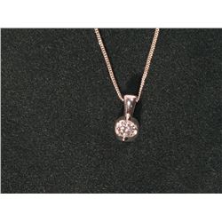 #38-18K GOLD DIAMOND(0.12CT) PENDANT NECKLACE